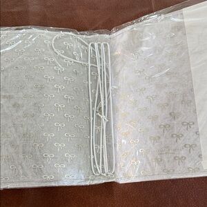 Clear Bow Print planner cover with White Elastic